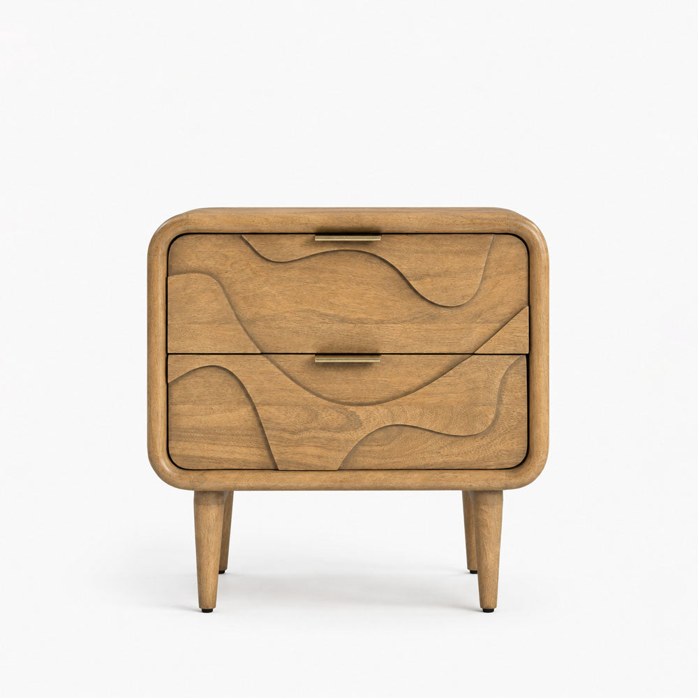 Merit Mango Wood Bedside Table | Natural