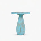 Amos Mango Wood Side Table | Blue Wash