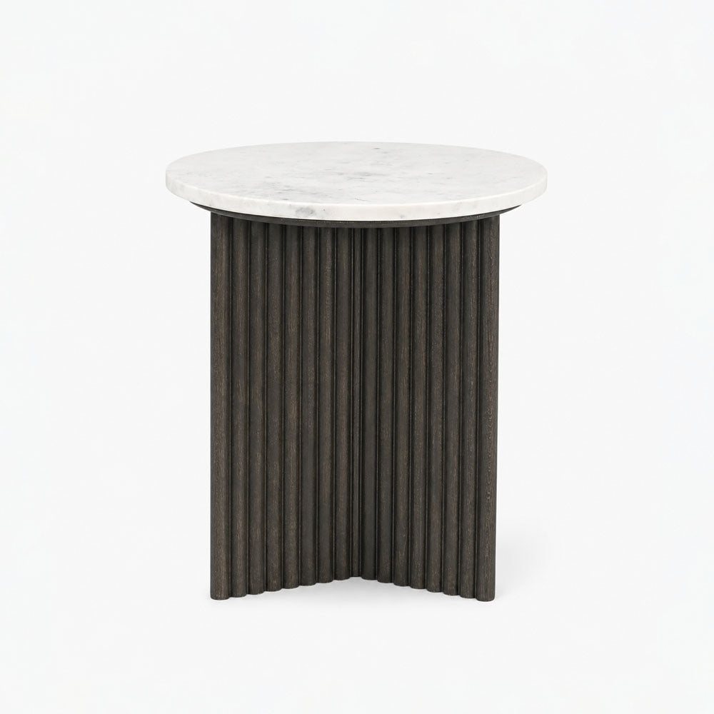 Colette Marble Side Table | Walnut