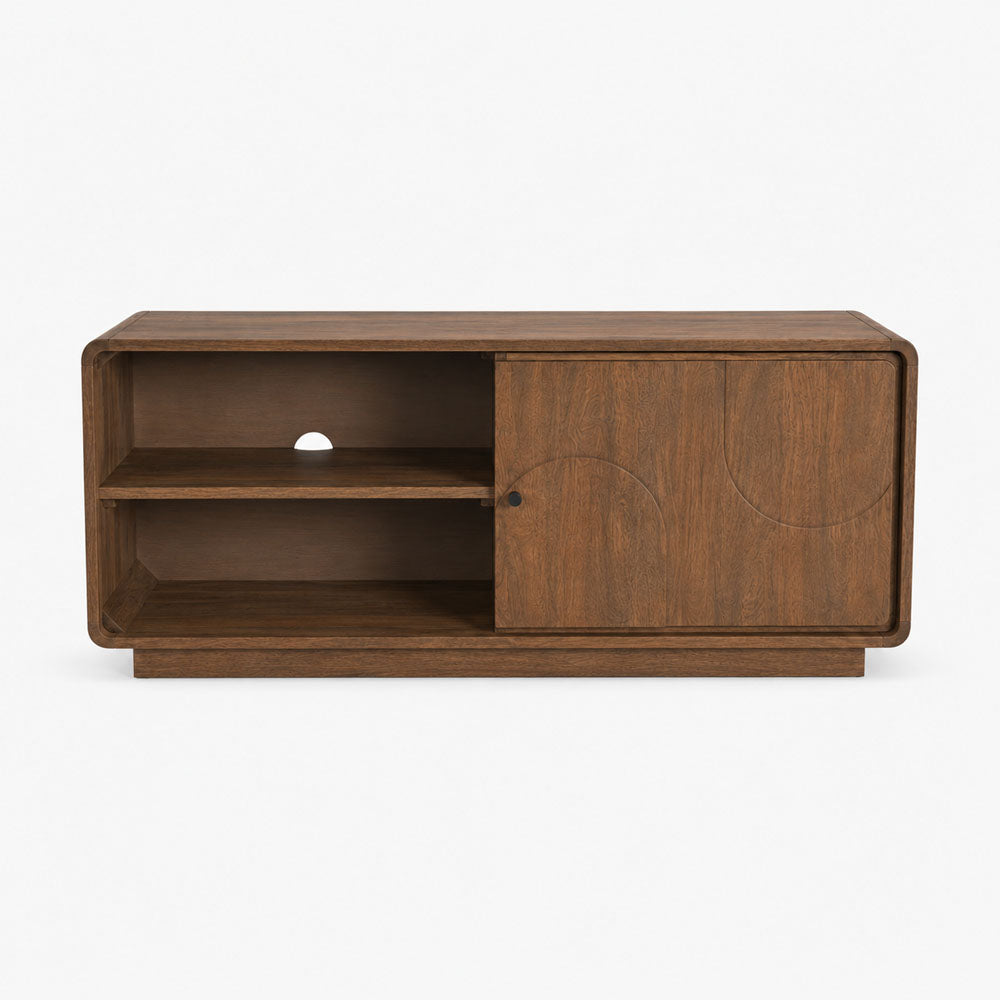 Lux Mango Wood Media Unit | Brown
