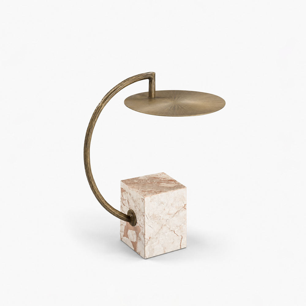Ansel Marble Side Table | Cream | Iron Side Table