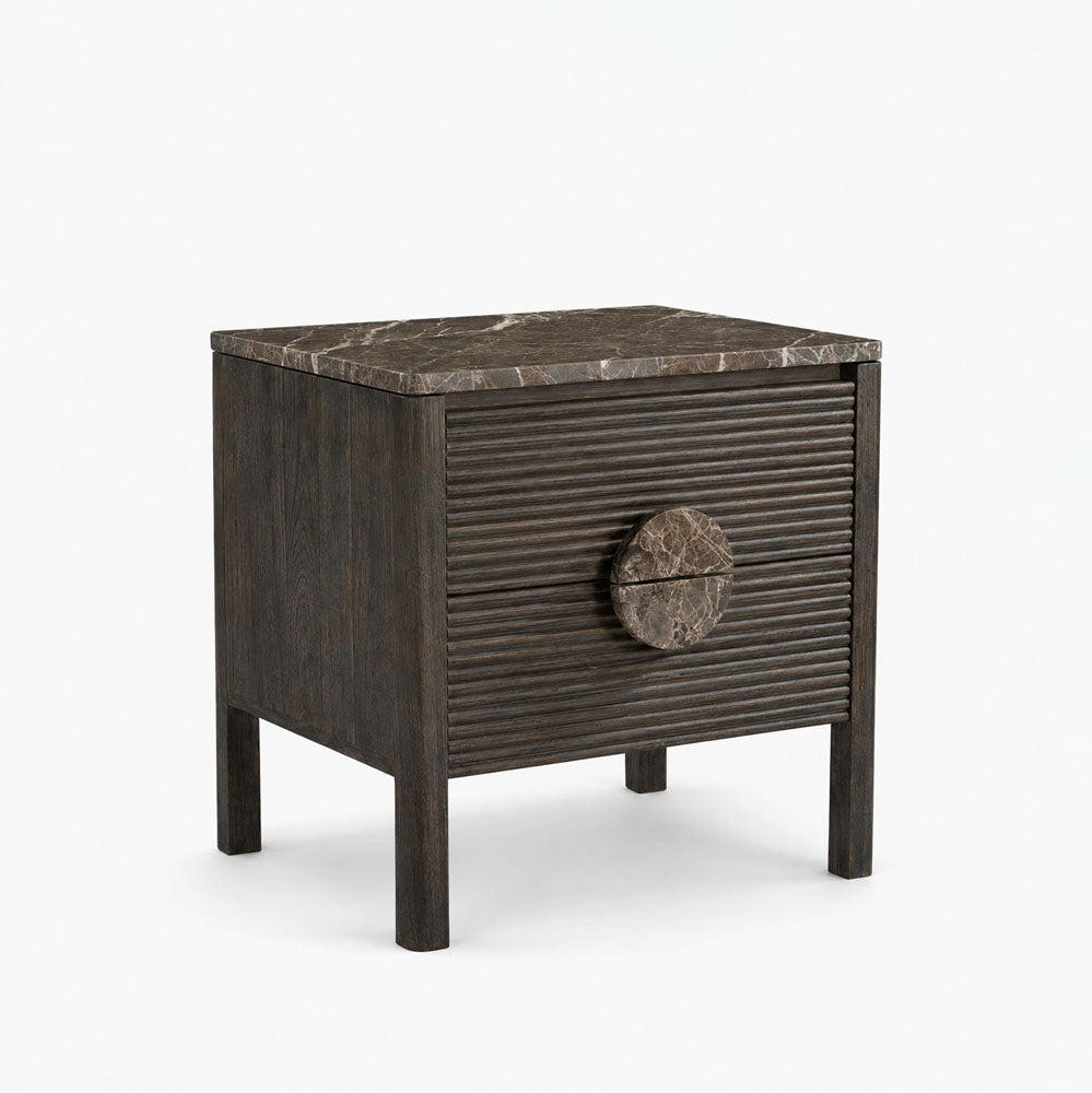 Sylvan Acacia Wood Bedside Table | Walnut