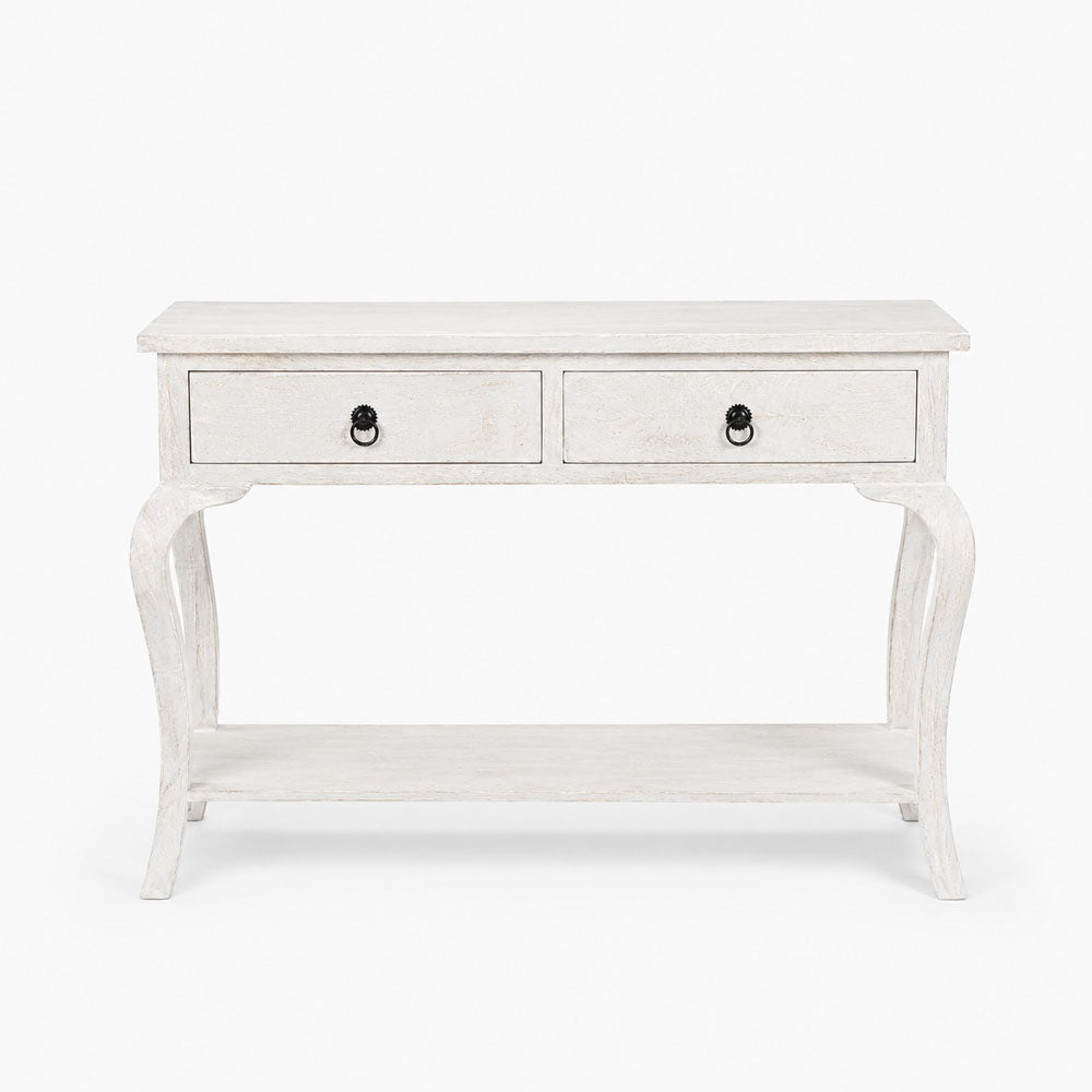 Timber Mango Wood Console Table | White