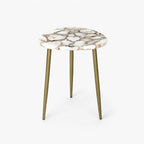 Corin Agate Side Table | White