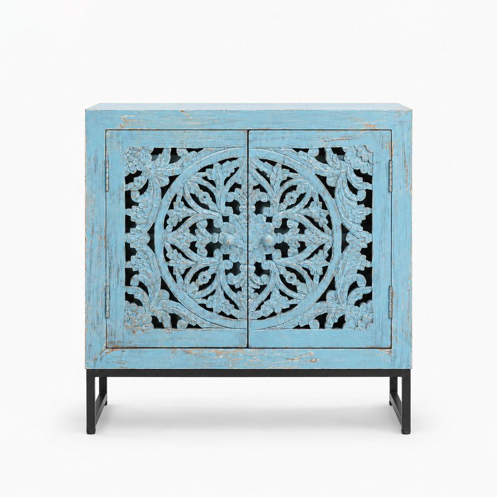 Sirena Mango Wood Cabinet | Blue Wash
