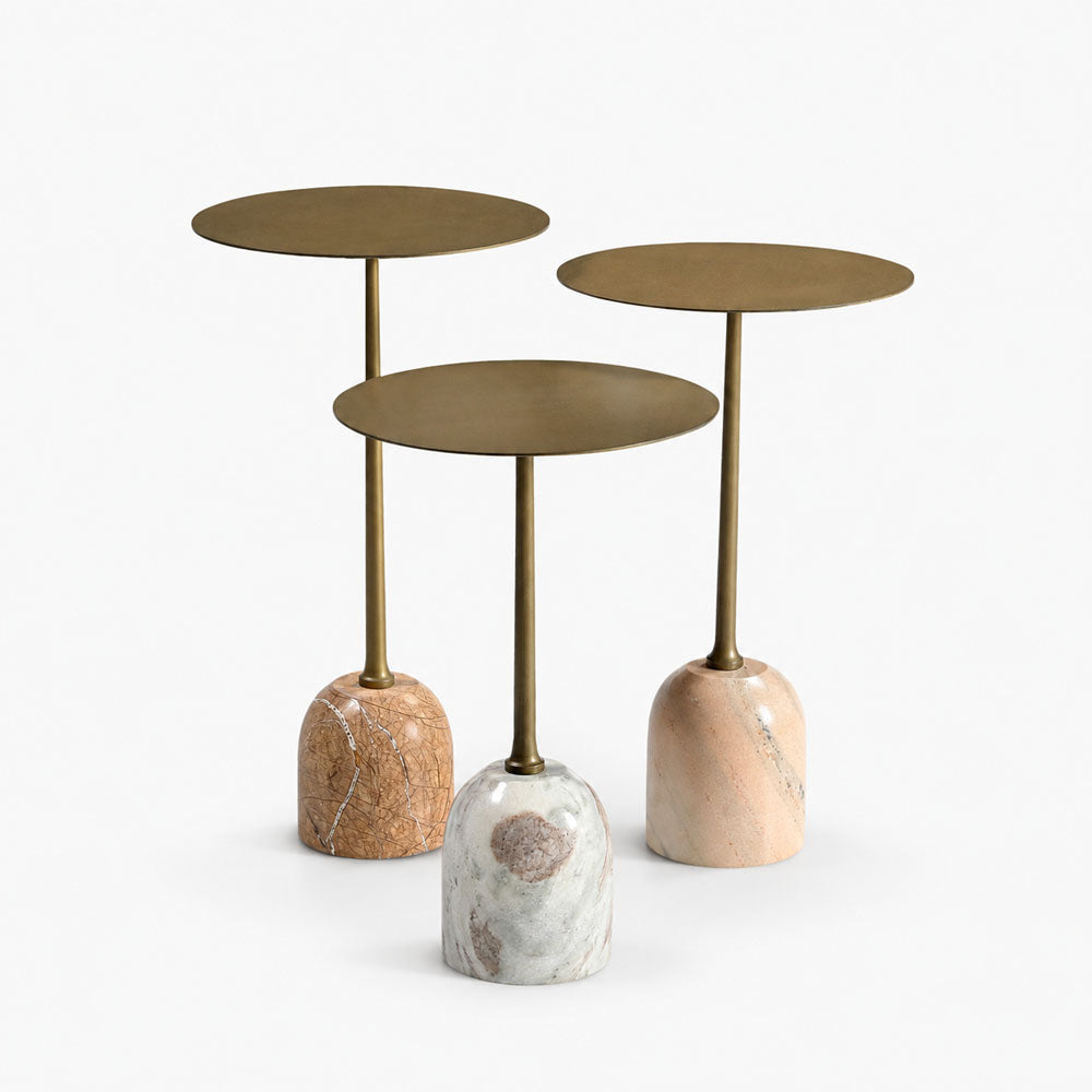 Cleo Marble Side Table | Set of 3 | Gold