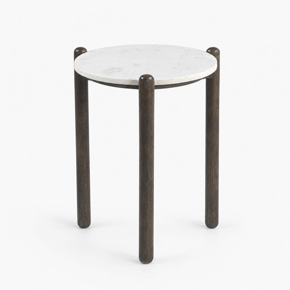Cherie Marble Side Table | Walnut