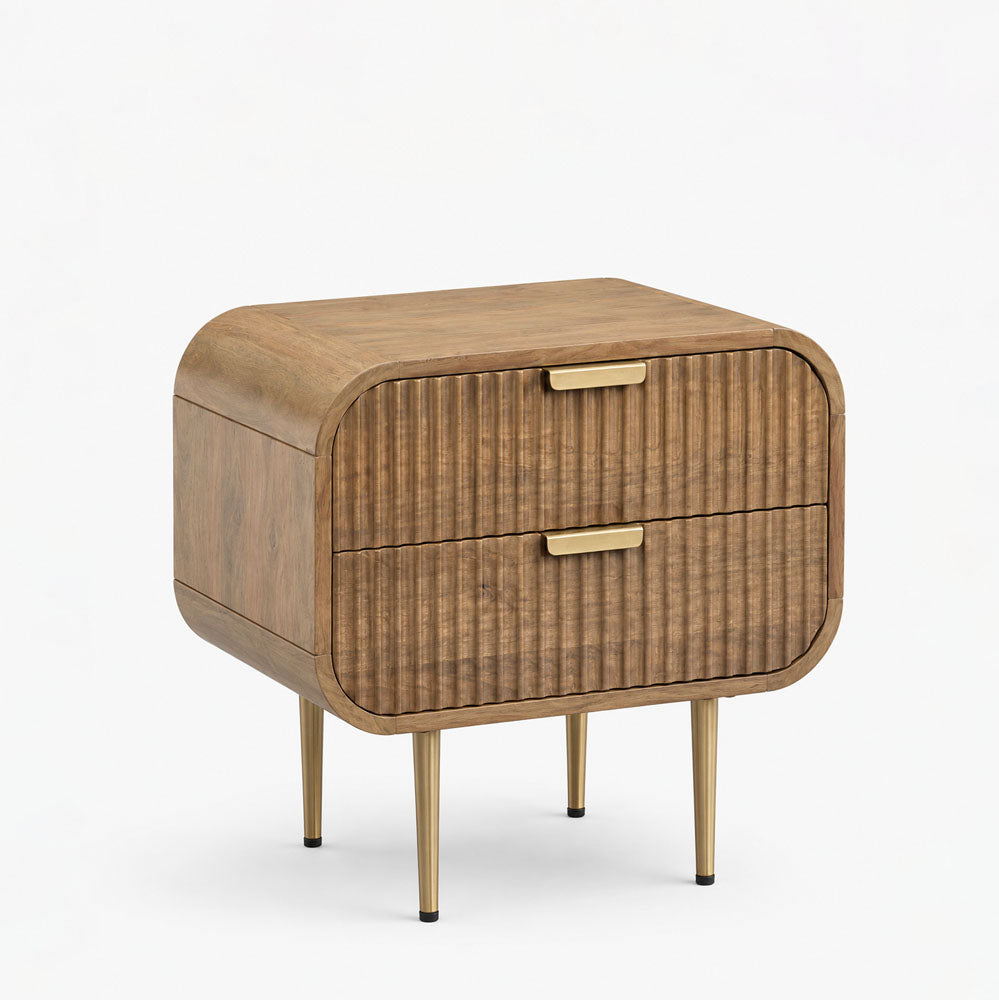 Devin Mango Wood Bedside Table | Natural