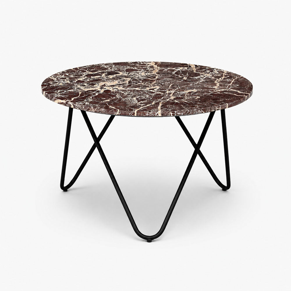 Edgar Marble Coffee Table | Red Lavante | Black Base
