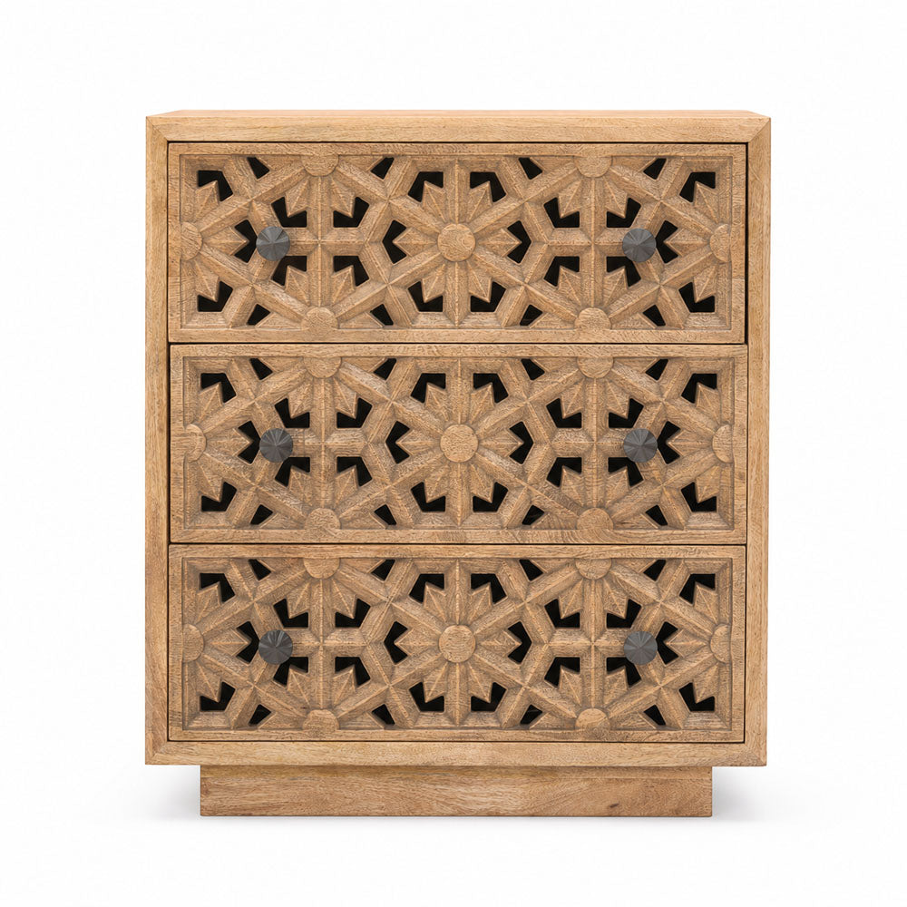 Nyla Mango Wood Drawer Chest | Natural