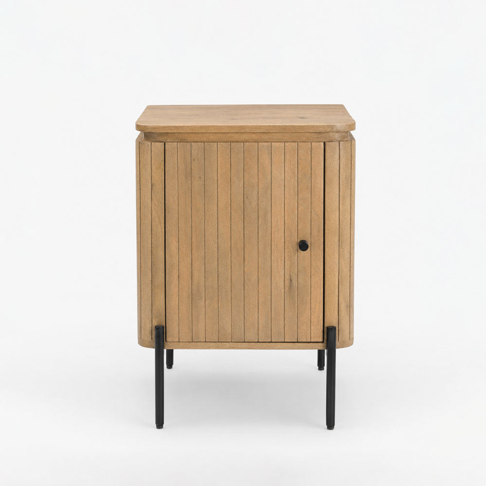 Bess Mango Wood Bedside Table | Natural