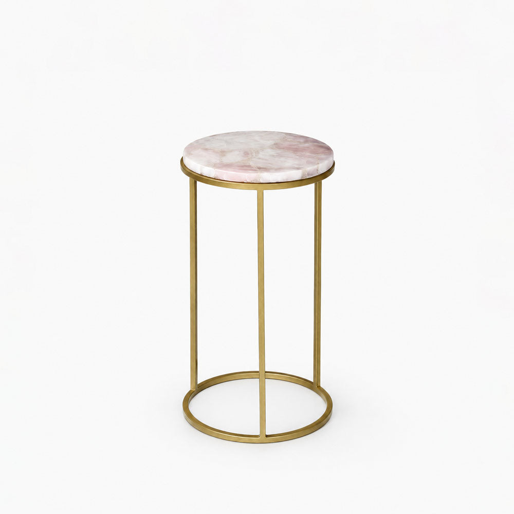 Rosara Agate Side Table | White