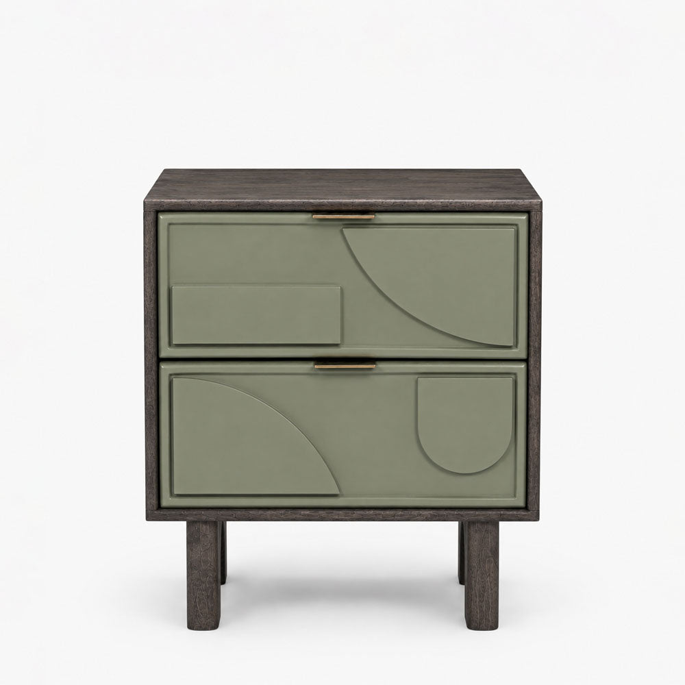 Moss Mango Wood Bedside Table | Walnut