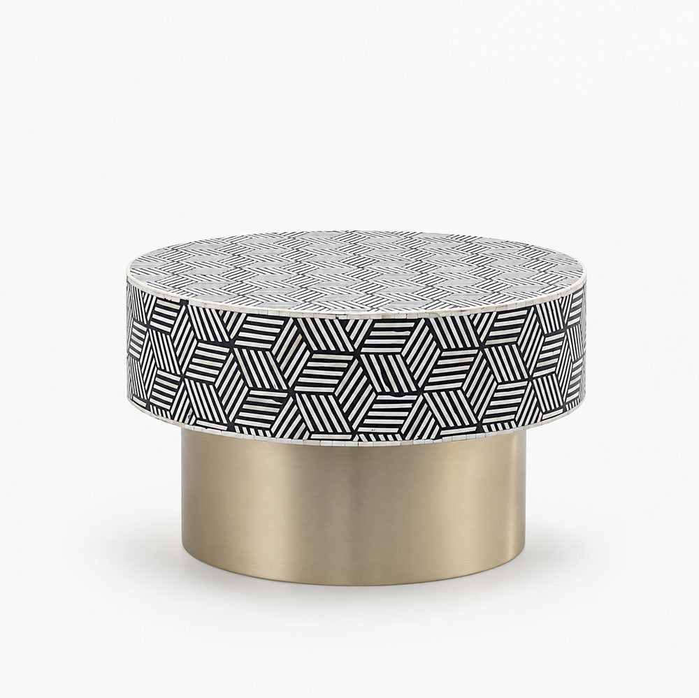 Amari Bone Inlay Coffee Table | Black