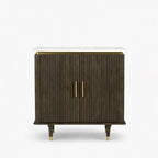 Celine Mango Wood Cabinet | Walnut | Door Marble Top Cabinet