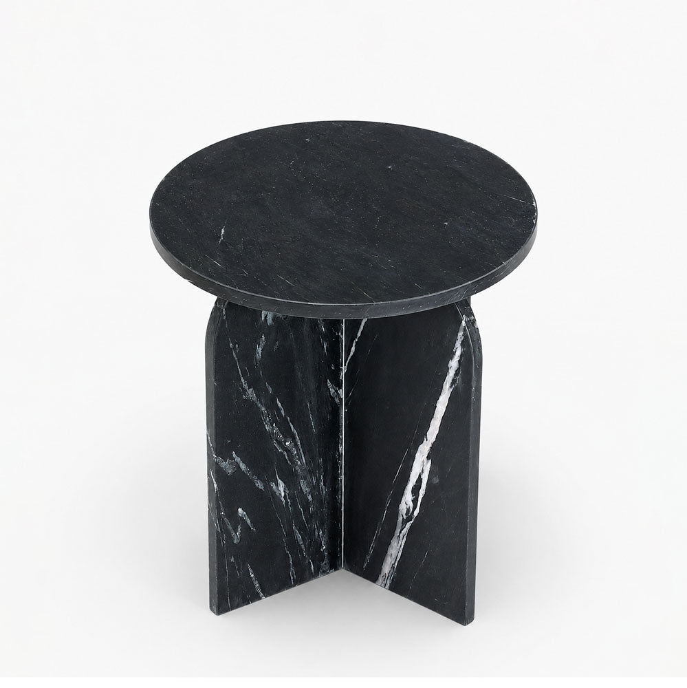 Clark Marble Side Table | Marine Black