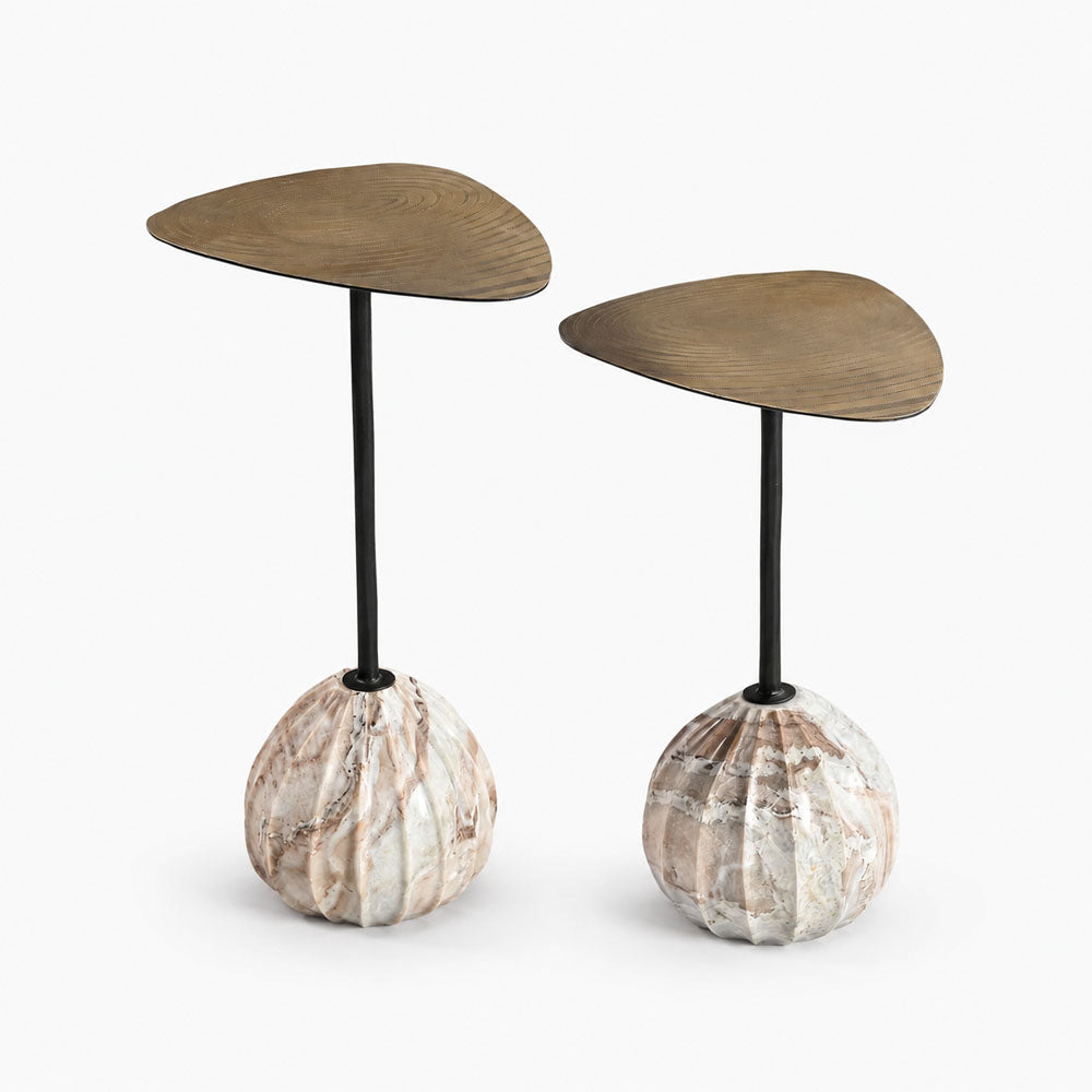 Zion Marble Side Table | Set | White