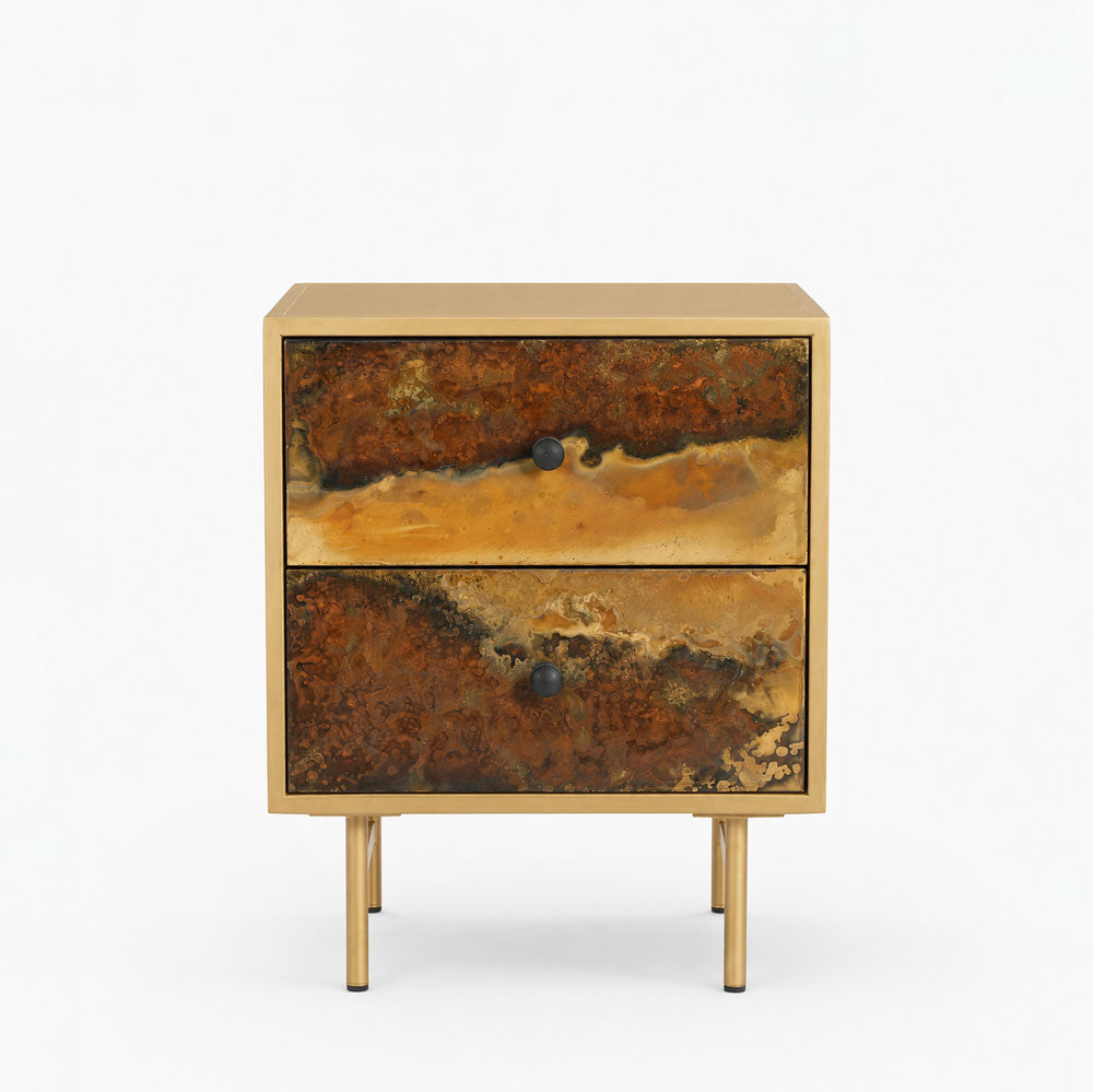 Stella Iron Bedside Table | Rust