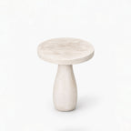 Fern Acacia Wood Side Table | White