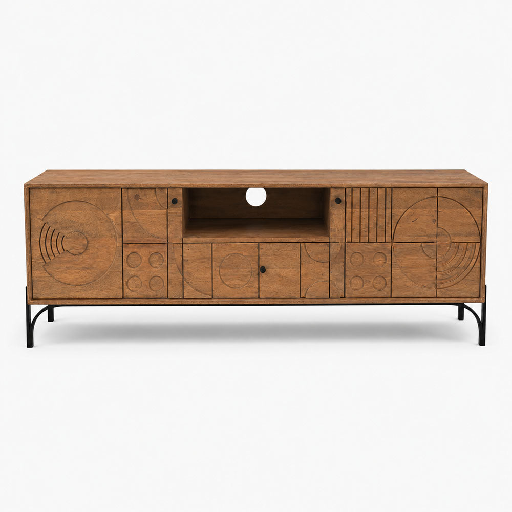Stellan Mango Wood Media Unit | Honey