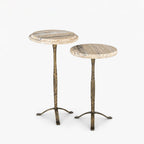 Elias Iron Side Table | Set | Cream