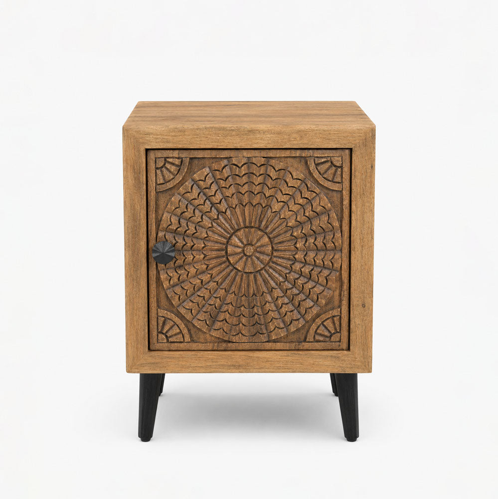 Zara Mango Wood Bedside Table | Natural