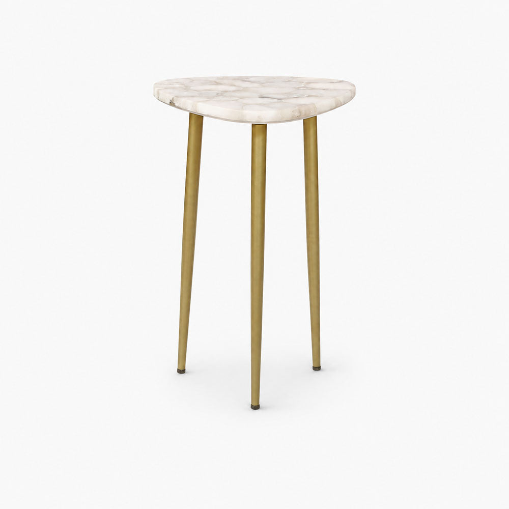 Corin Agate Side Table | White