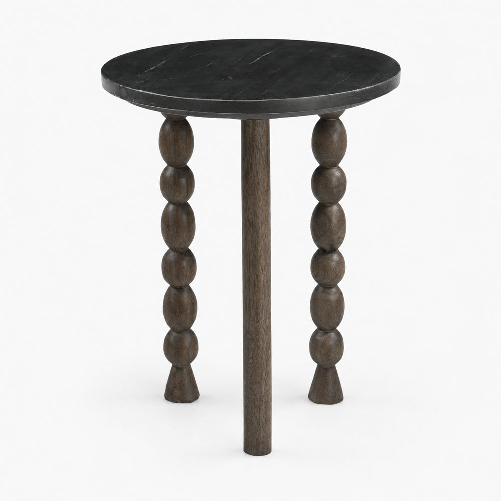Eilidh Mango Wood Side Table | Walnut