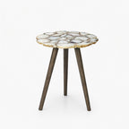 Tom Acacia Wood Side Table | White