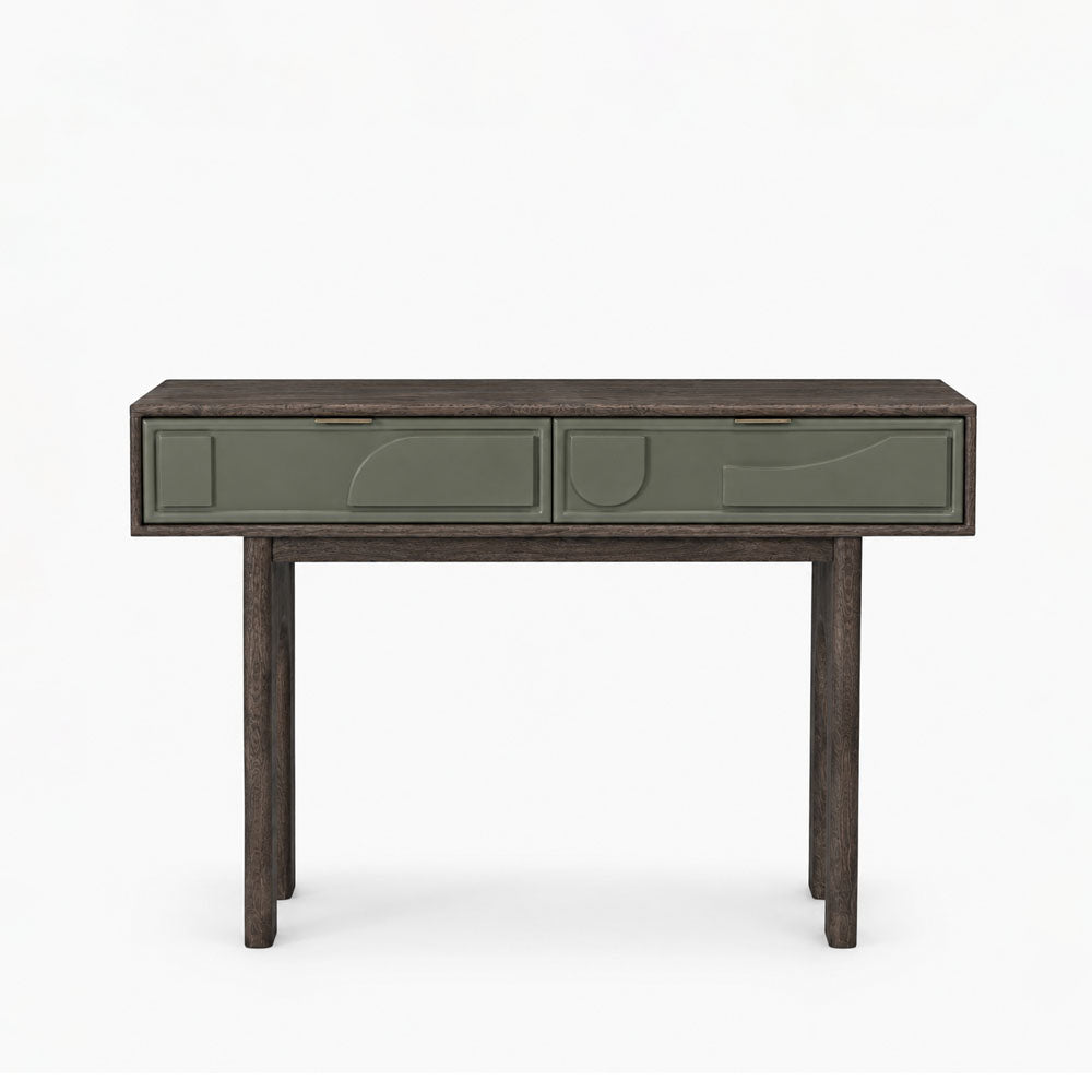 Moss Mango Wood Console | Walnut