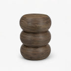 Lyra Acacia Wood Side Table | Shaped Wooden | Walnut