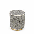 Brea Bone Inlay Side Table | Black