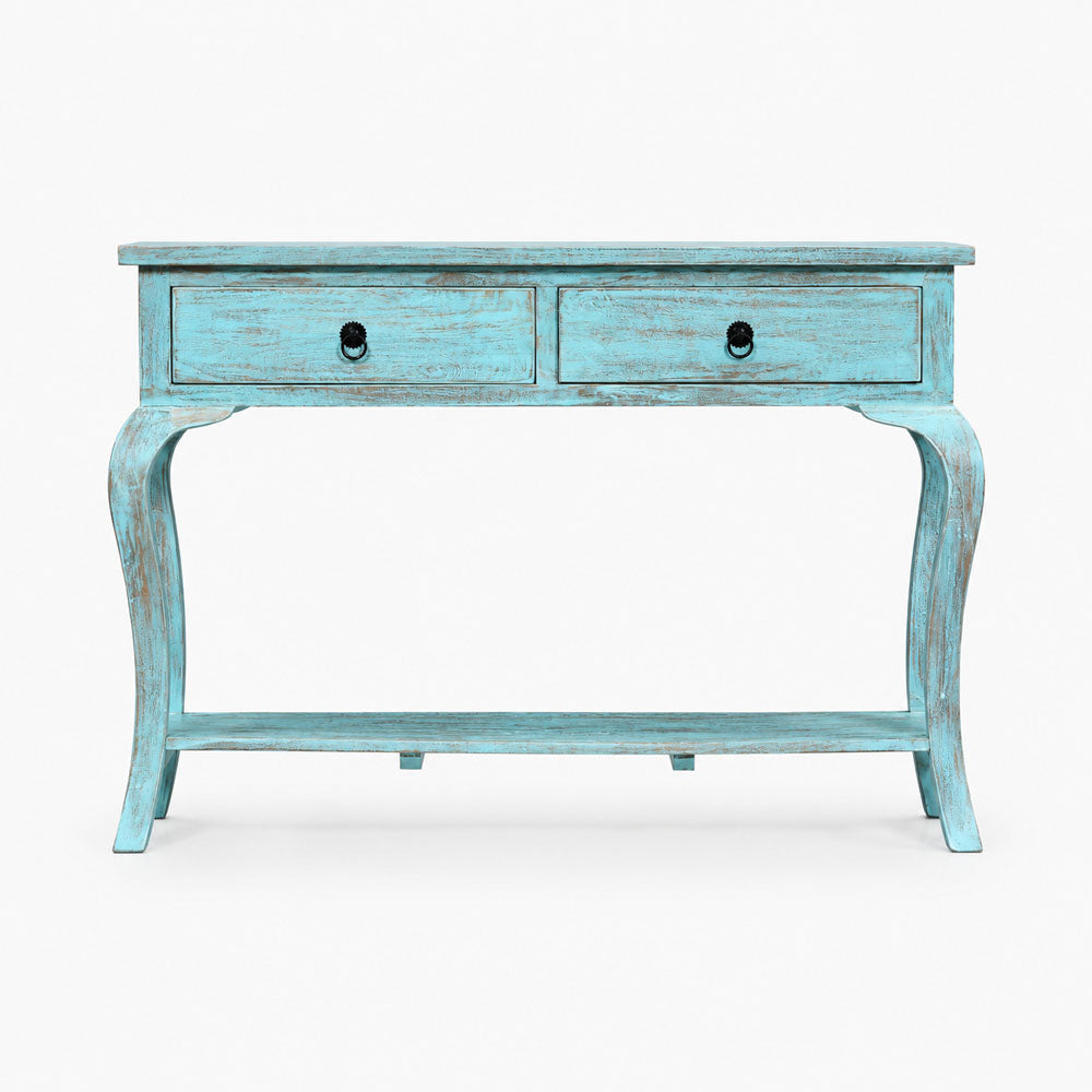 Timber Mango Wood Console Table | Blue Wash