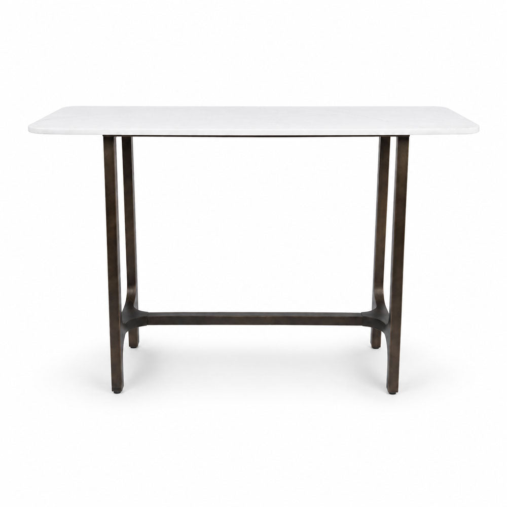 Colin Marble Console Table | White
