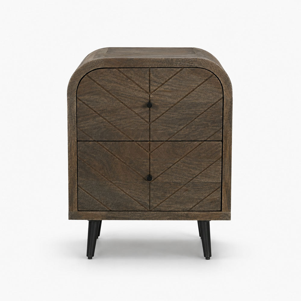 Bimini Mango Wood Bedside Table | Walnut