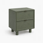 Aurelia Mango Wood Bedside Table | Green | Light Wood