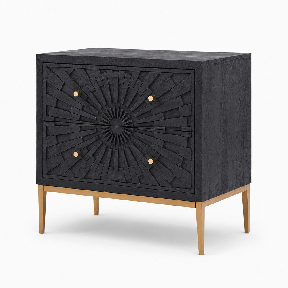 Alora Mango Wood Wooden Chest | Charcoal