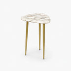 Corin Agate Side Table | White