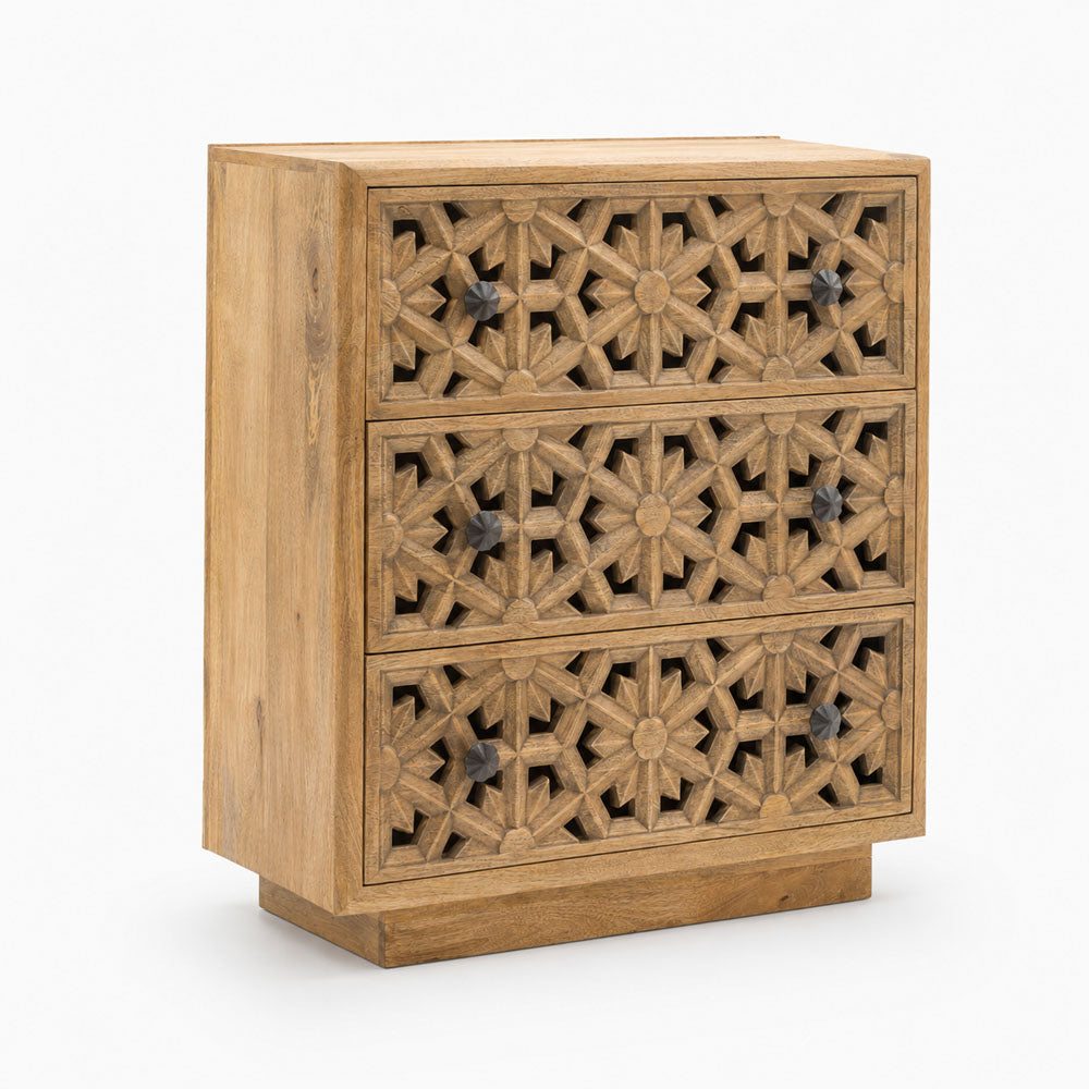 Nyla Mango Wood Drawer Chest | Natural