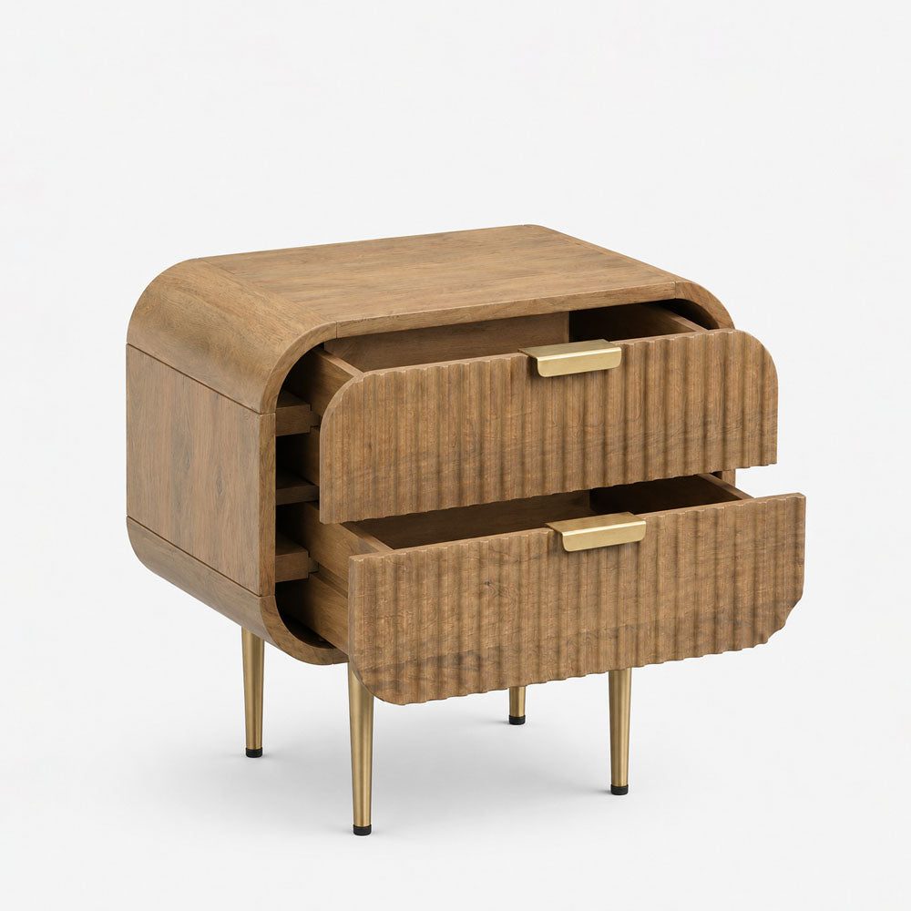 Devin Mango Wood Bedside Table | Natural