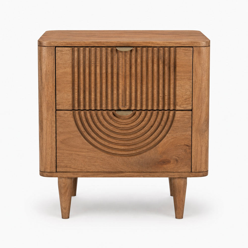 Aviso Mango Wood Bedside Table | Honey