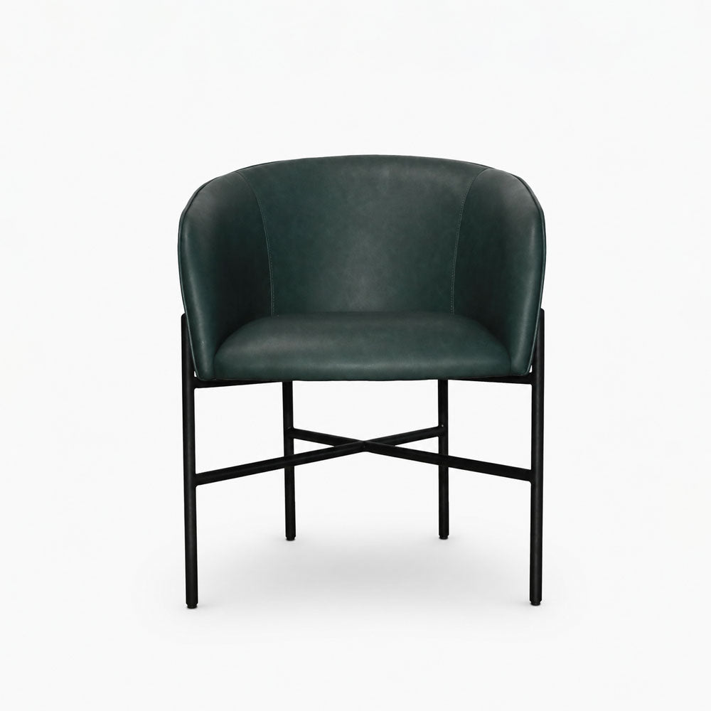 Weston Polyester Dining Chair | Dark Green