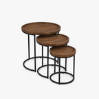 Milo Mango Wood Side Table | Set of 3 | Brown