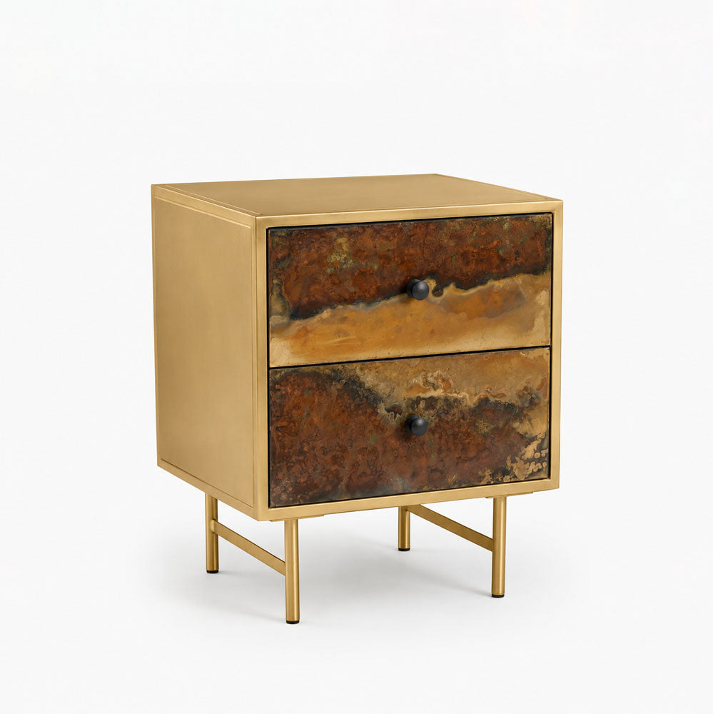 Stella Iron Bedside Table | Rust