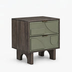 Moss Mango Wood Bedside Table | Walnut