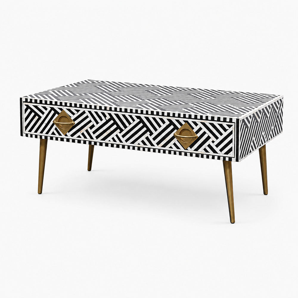 Cami Bone Inlay Coffee Table | Black