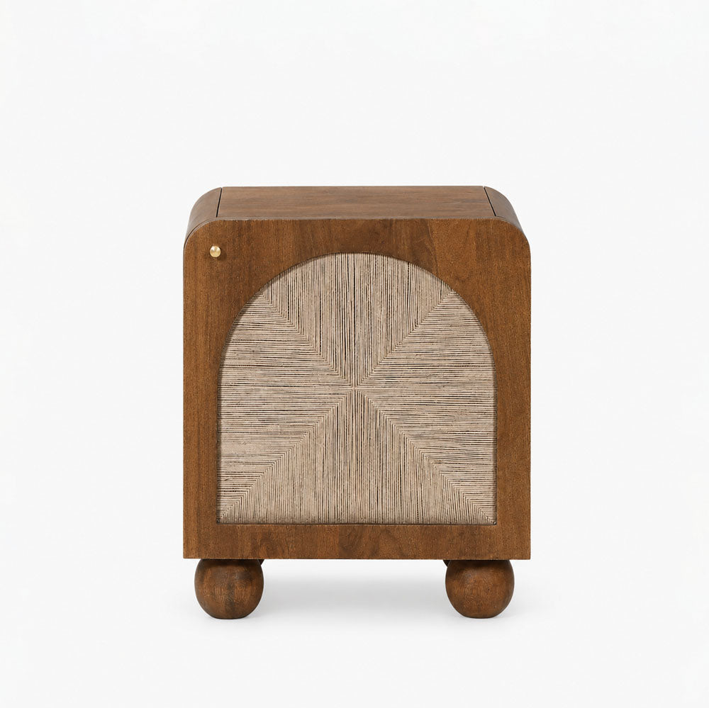 Myra Mango Wood Bedside Table | Walnut
