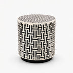 Ivy Bone Inlay Side Table | Black