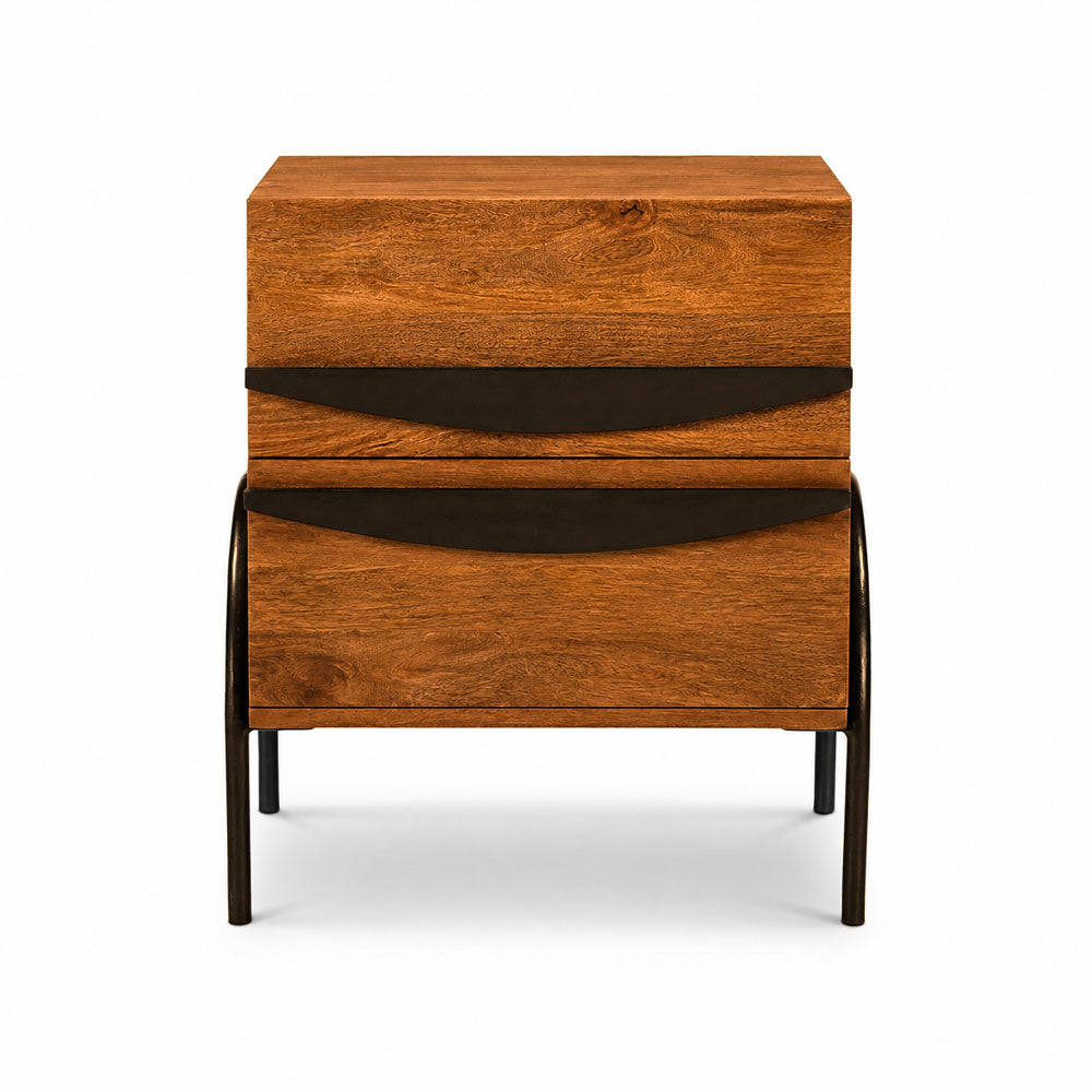 Dalton Mango Wood Bedside Table | Honey