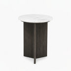 Colette Marble Side Table | Walnut